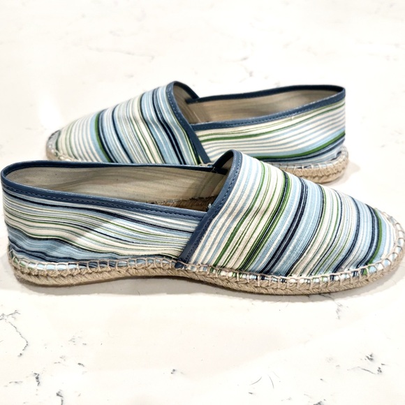 Zara Man Vintage Fabric Blue Striped Espadrilles Men’s Size 9.5 NWOT - Picture 2 of 12
